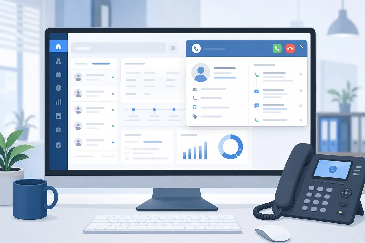 Remontée de fiche client dans le CRM lors d'un appel